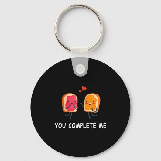 You Complete Me Cute Valentines Day Peanut Butter キーホルダー (正面)