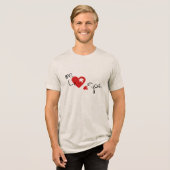 You Complete Me – Puzzle Heart Love Symbol トライブレンドTシャツ (正面全面)