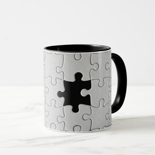 You Complete Me Romantic Black and White Jigsaw マグカップ (正面右)