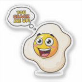 You Crack Me Up – Funny Breakfast Egg Cartoon  シール (正面)
