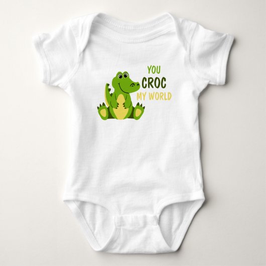 You Croc My World Crocodile Aligator Baby Romper ベビーボディスーツ (正面)