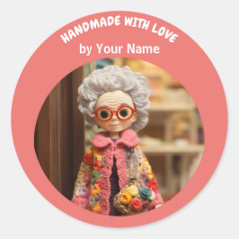 You Crochetレディーピンクの手作り ラウンドシール