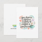 You Deserve a Lifetime of Coffee & Compassion サンキューカード (正面/裏面)