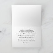 You Deserve a Medal Funny Coach Gift サンキューカード (内部)