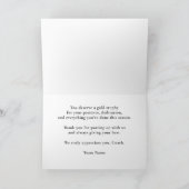 You Deserve a Trophy Funny Coach サンキューカード (内部)