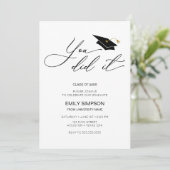 You did it modern Graduation invitation 招待状 (スタンド正面)