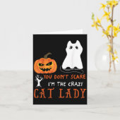 You Don't E Me I'm The Crazy Cat Lady Funny Hallow カード (黄色い花)
