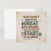 You Don't Have To Be Great To Start ノートカード (正面/裏面)