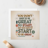 You Don't Have To Be Great To Start ノートカード (正面/裏面インサイチュ)