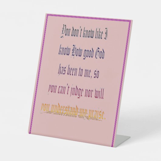 You Dont Know - Pink 台座サイン (正面)