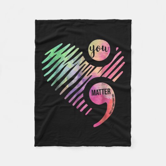 You Don't Let Your Story End Semicolon  フリースブランケット (正面)