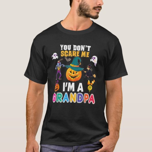 You Don't Scare Me I'm A Grandpa  Halloween Pumpki Tシャツ (正面)
