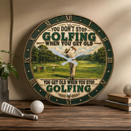 You Don't Stop Golfing When You Get Old Golf ラージ壁時計