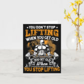 You Don't Stop Lifting When You Get Old Gift Weigh カード (黄色い花)