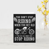 You Dont Stop Riding When You Get Old Motorcyclis  カード (黄色い花)