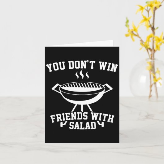 You Don't Win Friends With Salad - Funny  カード (黄色い花)