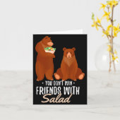 You Dont Win Friends With Salad Funny Vegan Bear S カード (黄色い花)