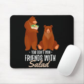You Dont Win Friends With Salad Funny Vegan Bear S マウスパッド (マウス)