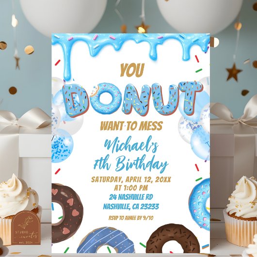 You Donut want to miss this birthday Invitation 招待状