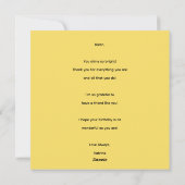 You Feel Like Sunshine Personalized Card シーズンカード (裏面)