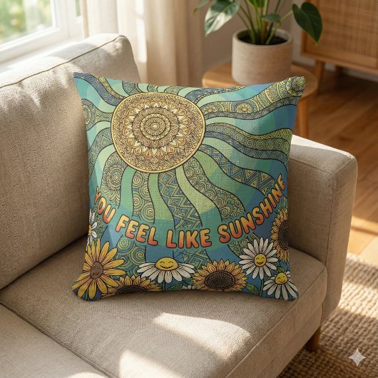 You Feel Like Sunshine Photo Throw Pillow クッション