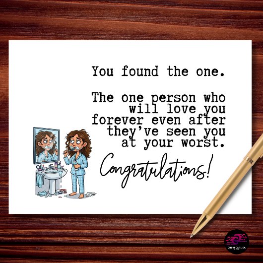 You Found The One Bride Funny Engagement カード