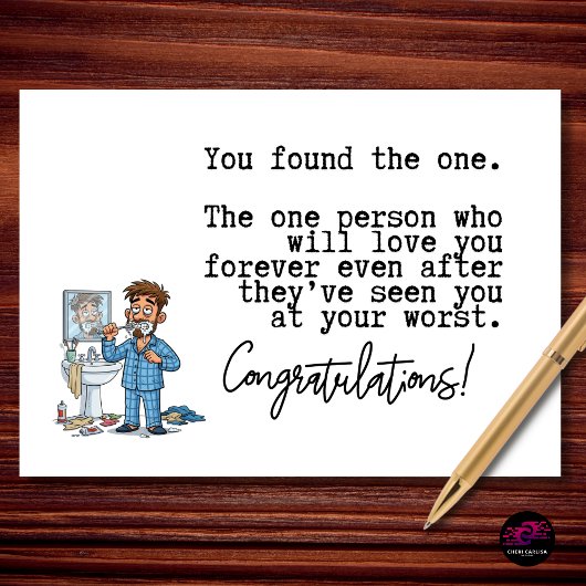You Found The One Groom Funny Engagement カード