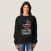 You Free Tonightアメリカ愛国国旗ひまわり4th スウェットシャツ (正面フル)