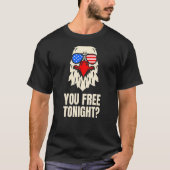 You Free Tonight愛国的なアメリカのハゲ・イーグル4th Tシャツ (正面)