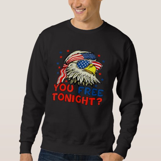 You Free Tonight Bald Eagle Mullet American Flag 4 スウェットシャツ (正面)