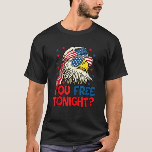 You Free Tonight Bald Eagle Mullet American Flag 4 Tシャツ (正面)