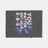 You Get Help Suicide Prevention The 988 Lifeline  フリースブランケット (正面(横))