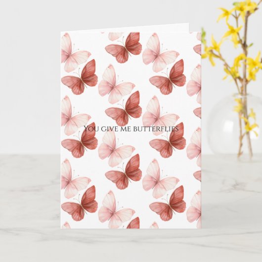 You Give Me Butterflies Love カード (黄色い花)