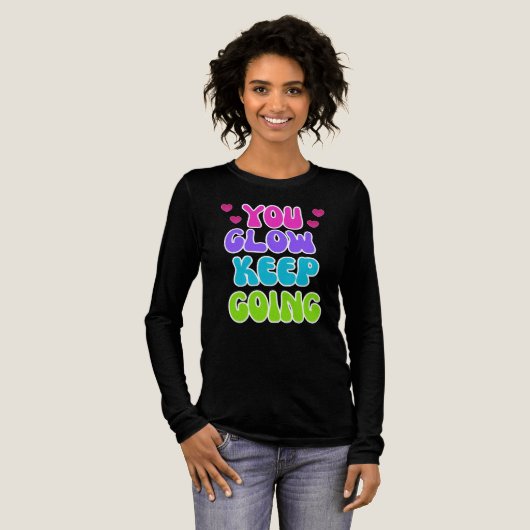 You Glow 保 Going – 明るいインスパイアとデザイン トライブレンドＴシャツ (正面全体)