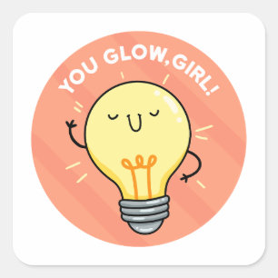 You Glow Girl Electricity Punシール スクエアシール
