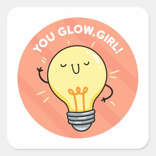 You Glow Girl Electricity Punシール スクエアシール (正面)