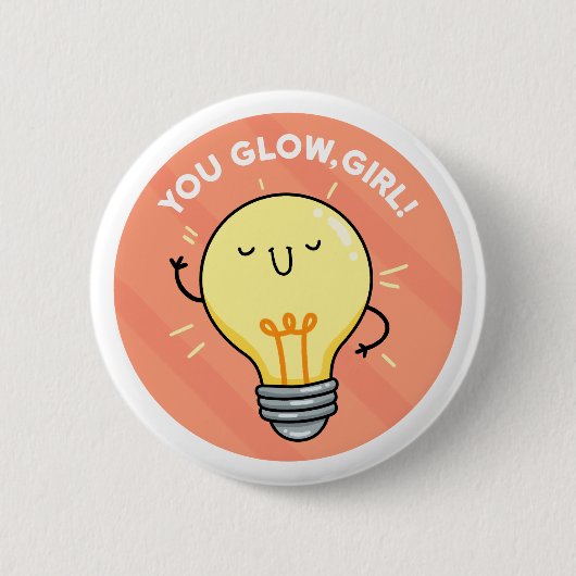 You Glow Girl Electricity Punボタンピン 缶バッジ (正面)