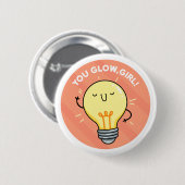 You Glow Girl Electricity Punボタンピン 缶バッジ (正面&裏面)