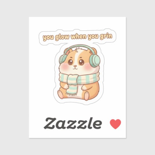 You Glow When You Grin – Cute Hamster Sticker シール (シート)