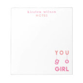 You go girl -おもしろいやる気を起こさせる引用文メモ帳 ノートパッド (正面)