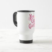 You Go Girl | ピンクのタンブラー トラベルマグ (正面左)