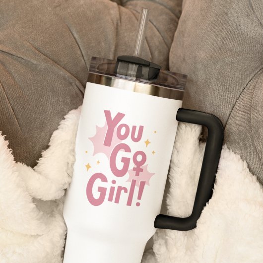You Go Girl | ピンクのタンブラー トラベルマグ