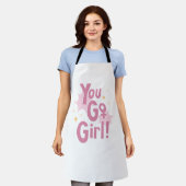 You Go Girl | 励ましのピンクエプロン エプロン (着用した状態)