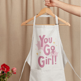 You Go Girl | 励ましのピンクエプロン エプロン