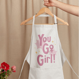 You Go Girl | 励ましのピンクエプロン エプロン