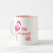 You Go Girl Pink Flamingo ツートーンマグカップ (正面左)