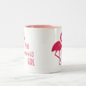 You Go Girl Pink Flamingo ツートーンマグカップ (中央)