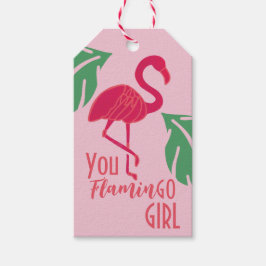 You Go Girl Tropical Pink Flamingo ギフトタグ