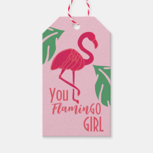 You Go Girl Tropical Pink Flamingo ギフトタグ
