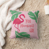 You Go Girl Tropical Pink Flamingo クッション (ブランケット)